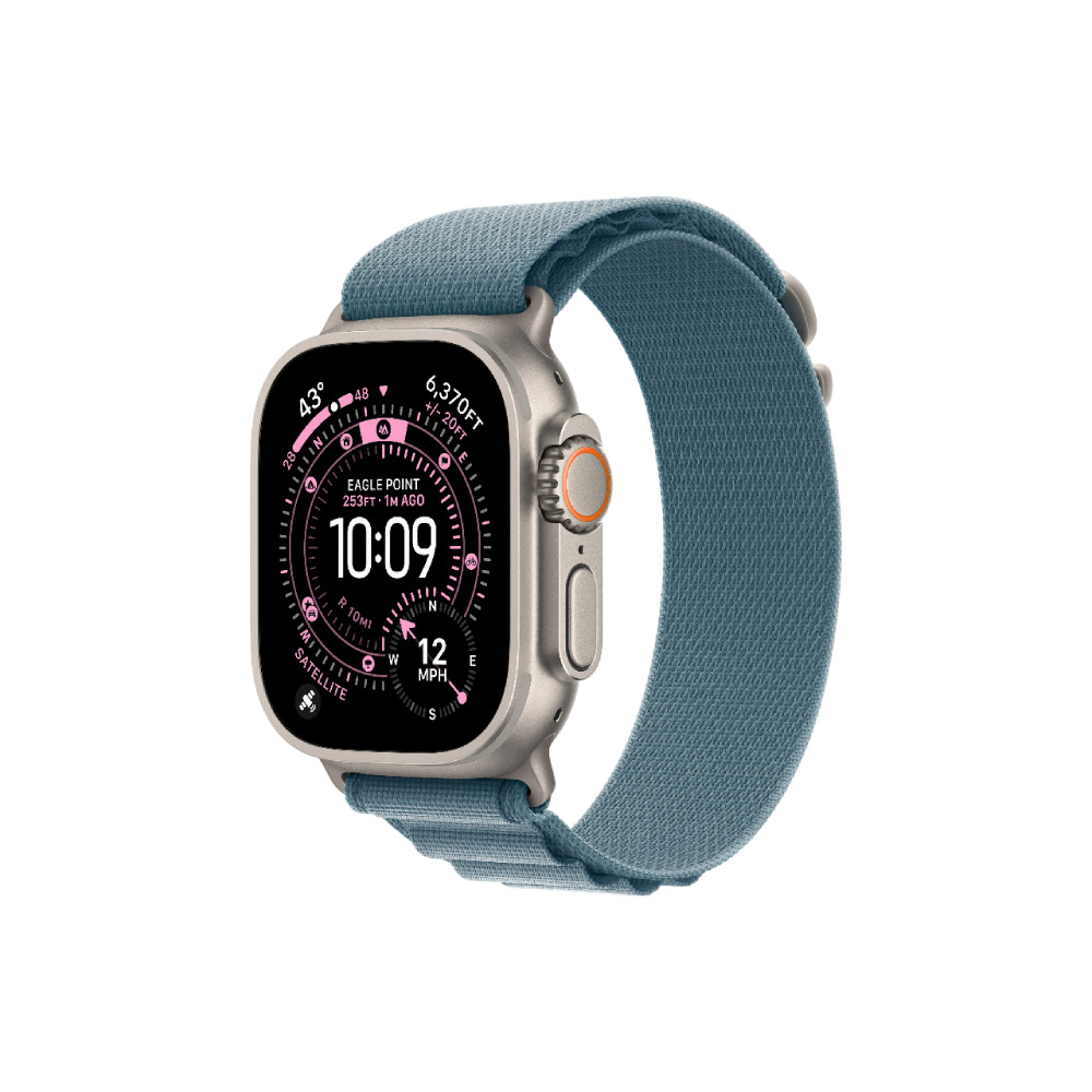 Apple Watch Ultra 3 Cellular 49mm Natural Titanium Case with Light Blue Alpine Loop - Smallmewk4se/a